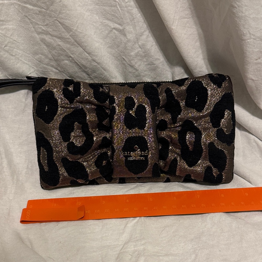 Kate Spade Leopard Print Clutch in Black and Brown